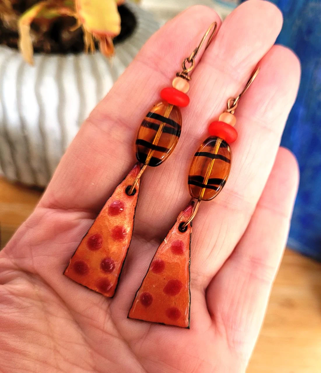 Splendid retro enamel charms for these baroque style earrings.. – photo 5